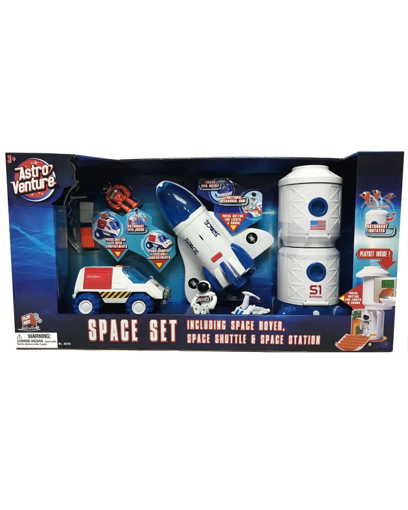 Astro Venture Space Set Including Space Rover Space Shuttle And Space Station