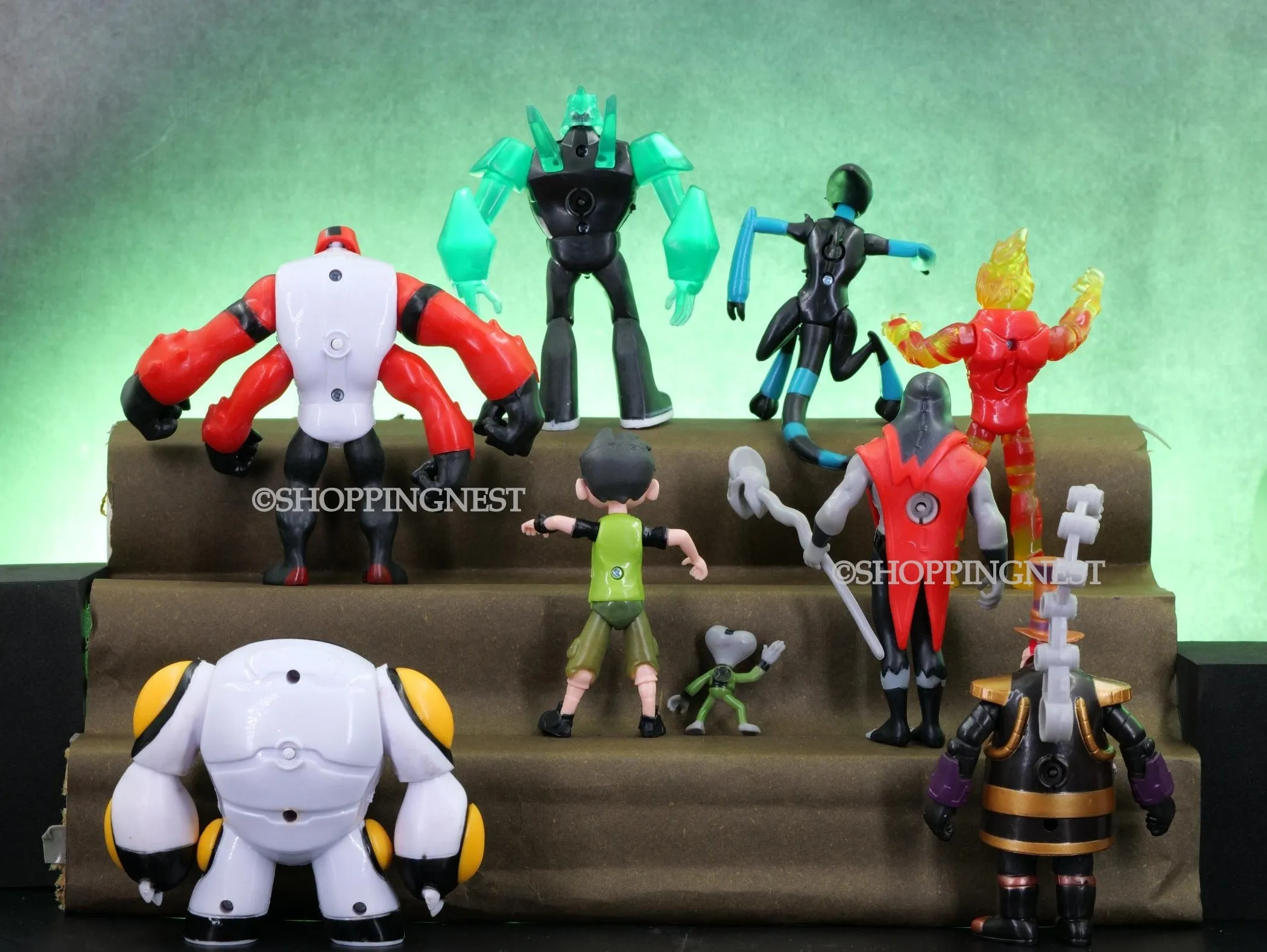 Ben 10 | Set Of 9 Cartoon Action Figures | 3-12.5 Cms |