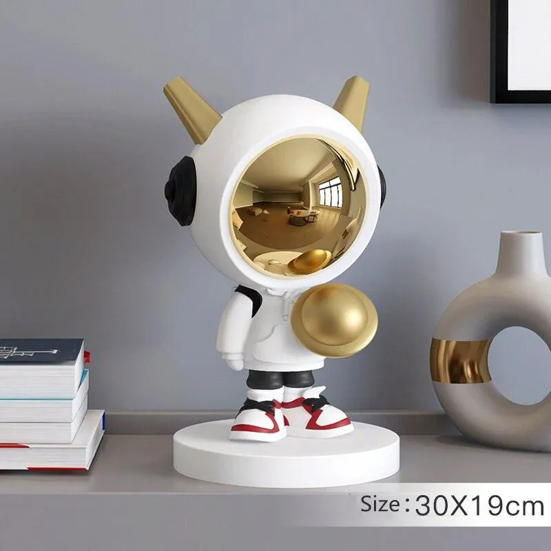 Celestial Explorer Astronaut Sculpture - Handcrafted Space-Themed Decor for Starry-Eyed Dreamers