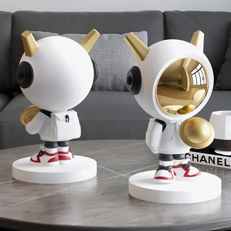 Celestial Explorer Astronaut Sculpture - Handcrafted Space-Themed Decor for Starry-Eyed Dreamers