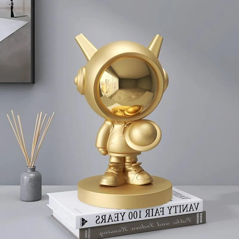 Celestial Explorer Astronaut Sculpture - Handcrafted Space-Themed Decor for Starry-Eyed Dreamers