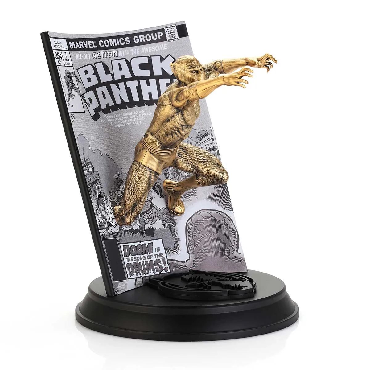 Limited Edition Black Panther Volume 1 #7 Gilt Statue by Royal Selangor