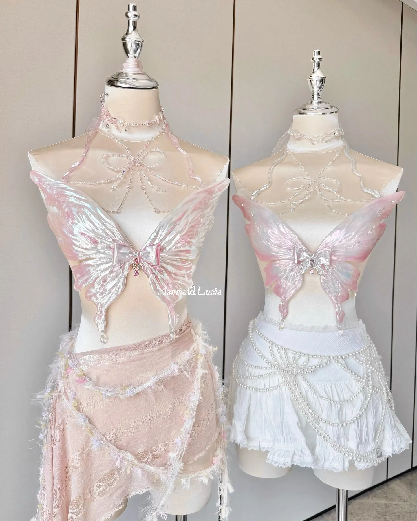 Royal Bow Butterfly Resin Porcelain Mermaid Corset Bra Top Cosplay Costume Patent-Protected