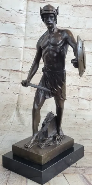 Spartacus Roman Hoplomachus Gladiator Bronze Metal Statue Sculpture Figure 14" x 18"