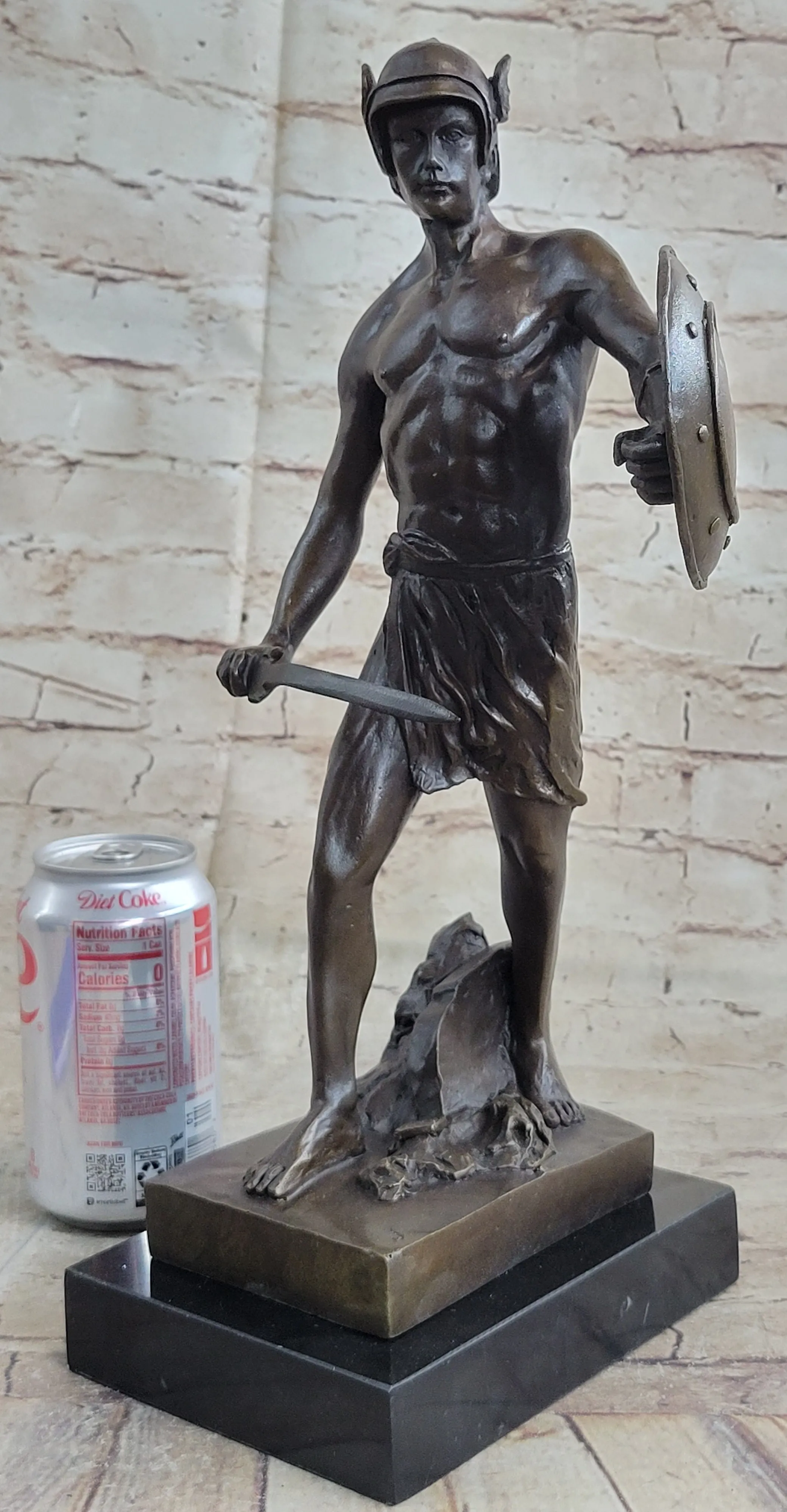 Spartacus Roman Hoplomachus Gladiator Bronze Metal Statue Sculpture Figure 14" x 18"